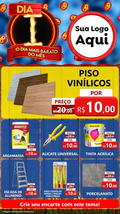 Modelo de Rede Social para Stories com o tema Dia I - O Dia Mais Barato Do Mês para Material para Construção