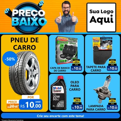 Modelo de Rede Social para Feed Facebook com o tema Preço Baixo para Auto peças