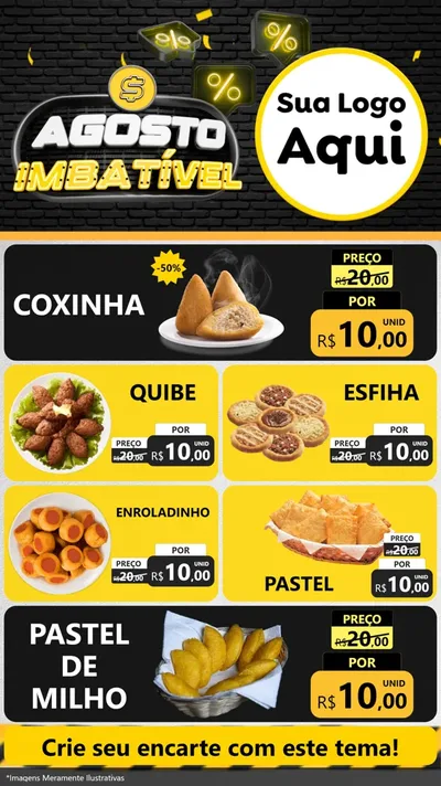 Modelo de TV para TV Vertical com o tema Agosto Imbatível para Salgadaria