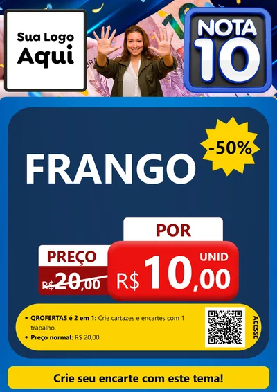 Modelo de Cartaz para Cartaz A4 Vertical com o tema Nota 10 para Assados
