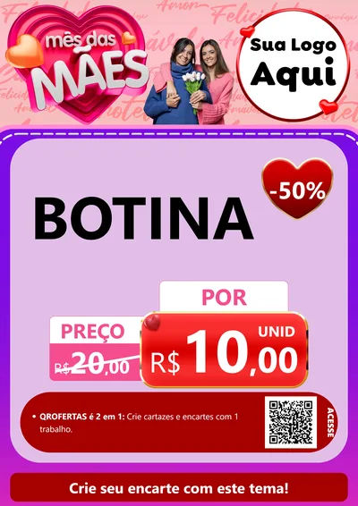 Modelo de Cartaz para Cartaz A4 Vertical com o tema Mês Das Mães para Agropecuária