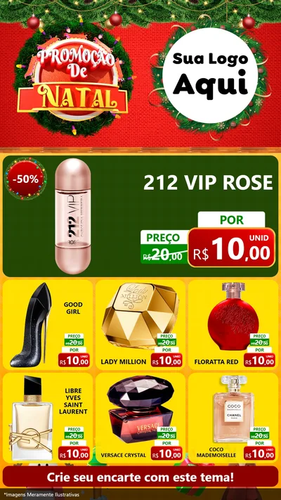 Modelo de Rede Social para Stories com o tema Promoção de Natal para Perfumes