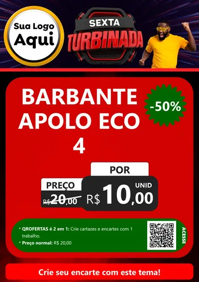 Modelo de Cartaz para Cartaz A4 Vertical com o tema Sexta Turbinada para Armarinho e Aviamentos