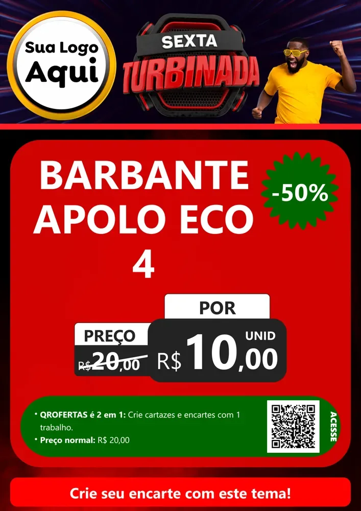 Modelo de Cartaz para Cartaz A4 Vertical com o tema Sexta Turbinada para Armarinho e Aviamentos