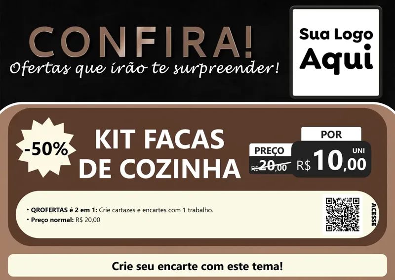 Modelo de Cartaz para Cartaz A4 Horizontal com o tema Confira! Ofertas que irão te surpreender! para Utilidades Domésticas