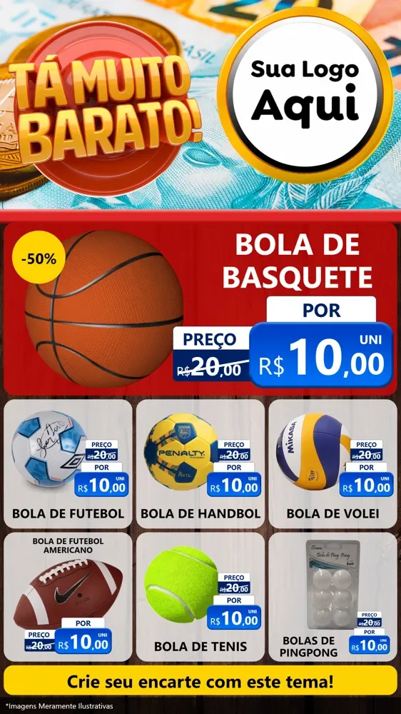 Modelo de Rede Social para Stories com o tema Está Muito Barato para Artigos Esportivos