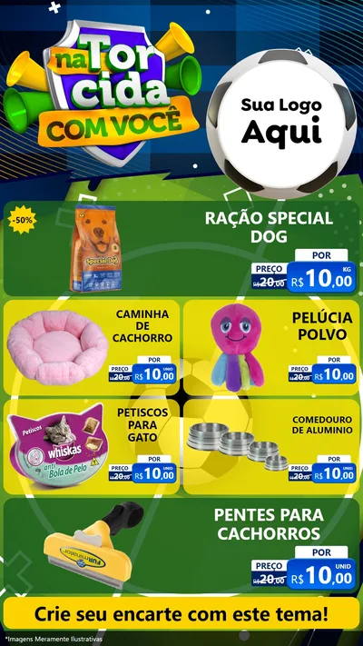 Modelo de TV para TV Vertical com o tema Na Torcida Com Você - Copa para Pet Shop