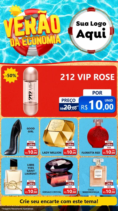 Modelo de Rede Social para Stories com o tema Verão da Economia para Perfumes