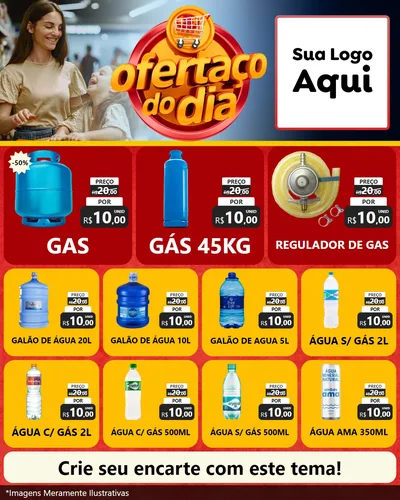 Modelo de Rede Social para Feed Instagram com o tema Ofertaço Do Dia para Água e gás
