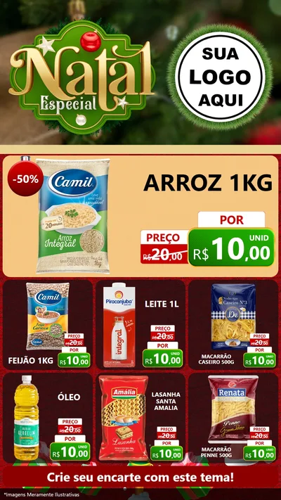 Modelo de Rede Social para Stories com o tema Natal Especial para Supermercado