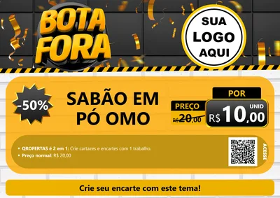 Modelo de Cartaz para Cartaz A4 Horizontal com o tema Bota Fora para Produtos de Limpeza