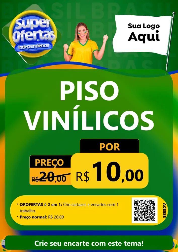Modelo de Cartaz para Cartaz A4 Vertical com o tema Super Ofertas de Independência para Material para Construção