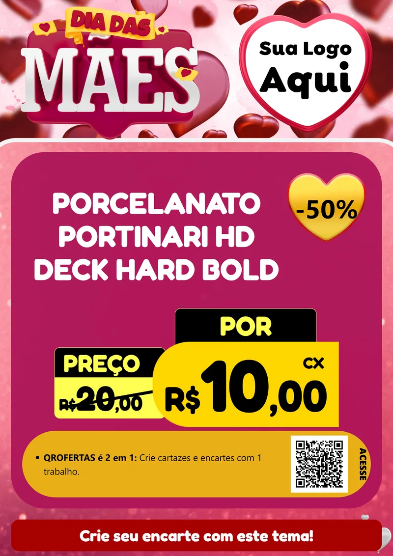Modelo de Cartaz para Cartaz A4 Vertical com o tema Dia Das Mães para Pisos e revestimentos