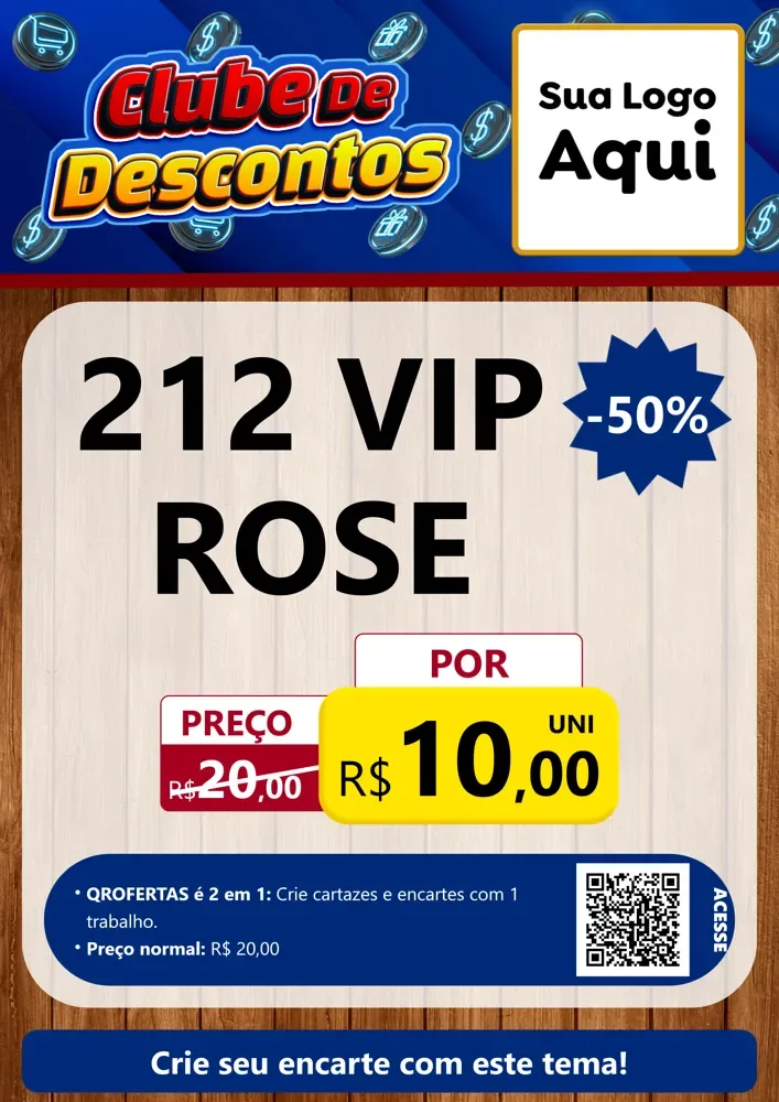 Modelo de Cartaz para Cartaz A4 Vertical com o tema Clube de Descontos para Perfumes