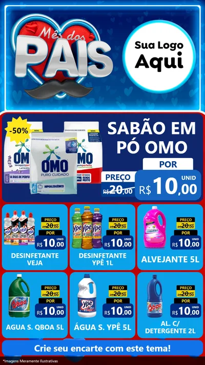 Modelo de Rede Social para Stories com o tema Mês Dos Pais para Produtos de Limpeza