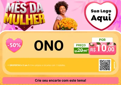 Modelo de Cartaz para Cartaz A4 Horizontal com o tema Mês da Mulher para Óticas