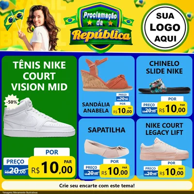 Modelo de Rede Social para Feed Facebook com o tema Proclamação da República para Calçados