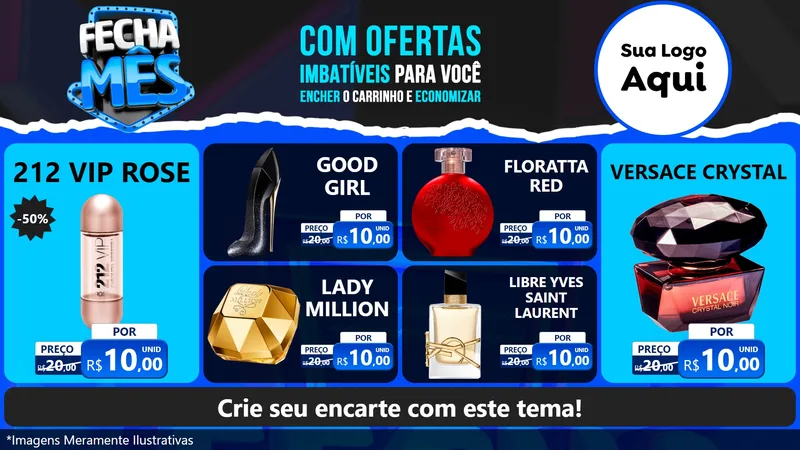 Modelo de TV para TV Horizontal com o tema Fecha Mês para Perfumes