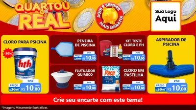 Modelo de TV para TV Horizontal com o tema Quartou do Real para Produtos para Piscina