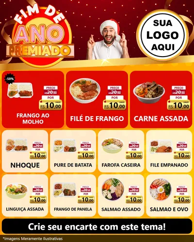 Modelo de Rede Social para Feed Instagram com o tema Fim de Ano Premiado para Restaurante