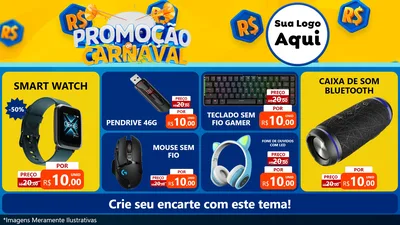 Modelo de TV para TV Horizontal com o tema Promoção de Carnaval para Informática