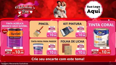Modelo de TV para TV Horizontal com o tema Valentine's Day para Tintas e Ferramentas