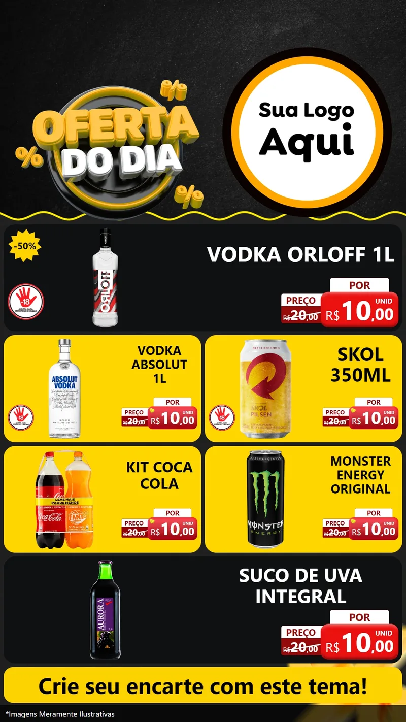 Modelo de TV para TV Vertical com o tema Oferta Do Dia para Distribuidora de bebidas