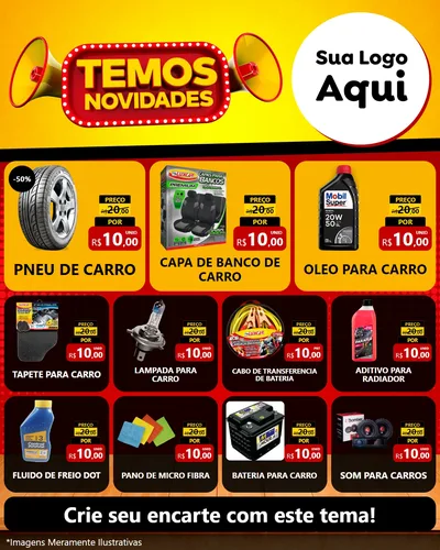 Modelo de Rede Social para Feed Instagram com o tema Temos Novidades para Auto peças