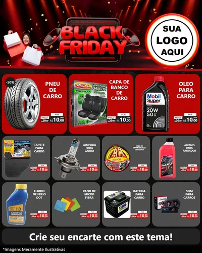 Modelo de Rede Social para Feed Instagram com o tema Black Friday para Auto peças