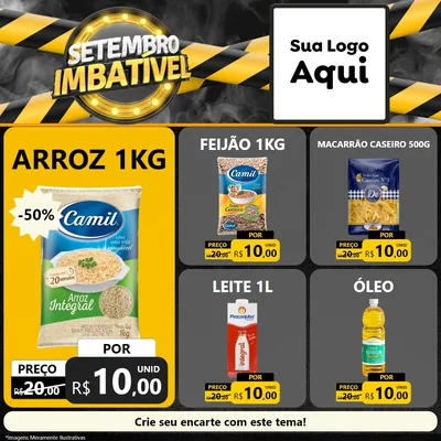 Modelo de Rede Social para Feed Facebook com o tema Setembro Imbatível para Supermercado