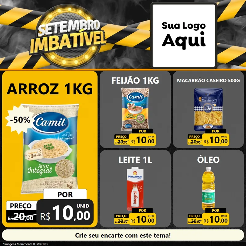 Modelo de Rede Social para Feed Facebook com o tema Setembro Imbatível para Supermercado