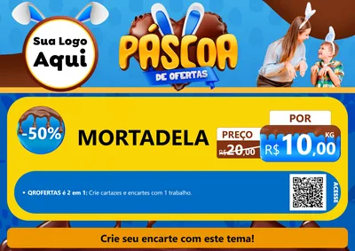 Modelo de Cartaz para Cartaz A4 Horizontal com o tema Páscoa de Ofertas para Frios e Laticínios