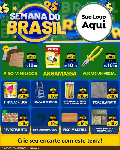 Modelo de Rede Social para Feed Instagram com o tema Semana Do Brasil para Material para Construção
