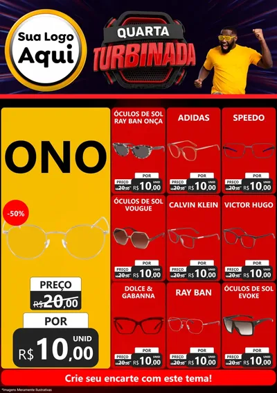 Modelo de Encarte para Encarte A4 Vertical com o tema Quarta Turbinada para Óticas