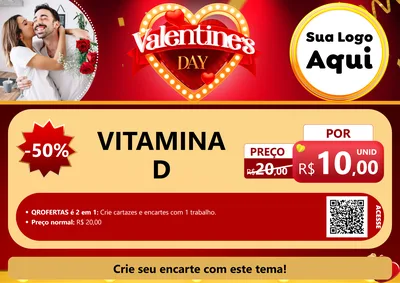 Modelo de Cartaz para Cartaz A4 Horizontal com o tema Valentine's Day para Farmácia