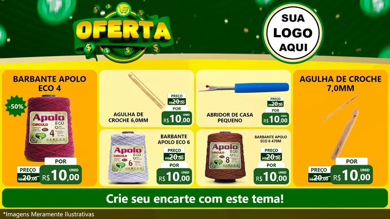 Modelo de TV para TV Horizontal com o tema Oferta para Armarinho e Aviamentos