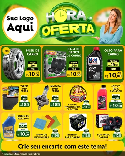 Modelo de Rede Social para Feed Instagram com o tema Hora da Oferta para Auto peças