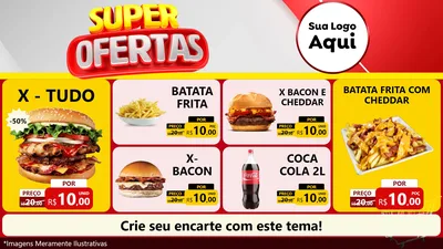 Modelo de TV para TV Horizontal com o tema Super Ofertas para Hamburgueria