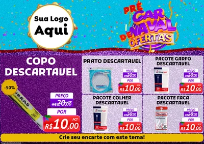Modelo de Encarte para Encarte A4 Horizontal com o tema Pré Carnaval de Ofertas para Embalagens