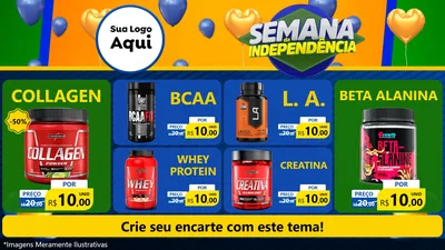 Modelo de TV para TV Horizontal com o tema Semana da Independência para Suplementos alimentares