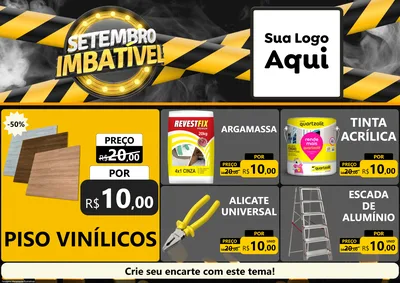 Modelo de Encarte para Encarte A4 Horizontal com o tema Setembro Imbatível para Material para Construção