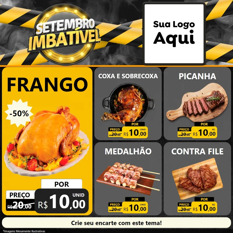 Modelo de Rede Social para Feed Facebook com o tema Setembro Imbatível para Assados