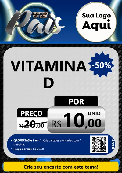 Modelo de Cartaz para Cartaz A4 Vertical com o tema Sorteio Dia Dos Pais para Farmácia