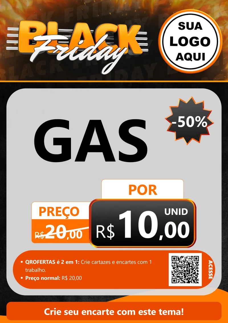 Modelo de Cartaz para Cartaz A4 Vertical com o tema Black Friday para Água e gás
