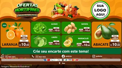 Modelo de TV para TV Horizontal com o tema Ofertas Hortifruti - O Melhor Para Você! para Hortifrúti