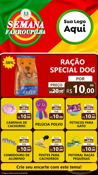 Modelo de Rede Social para Stories com o tema Semana Farroupilha para Pet Shop