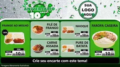 Modelo de TV para TV Horizontal com o tema Promoção de Aniversário - 10 Anos para Restaurante