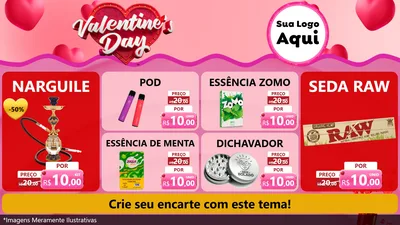 Modelo de TV para TV Horizontal com o tema Valentine's Day para Tabacaria