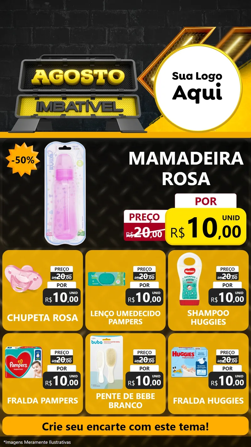 Modelo de Rede Social para Stories com o tema Agosto Imbatível para Bebês