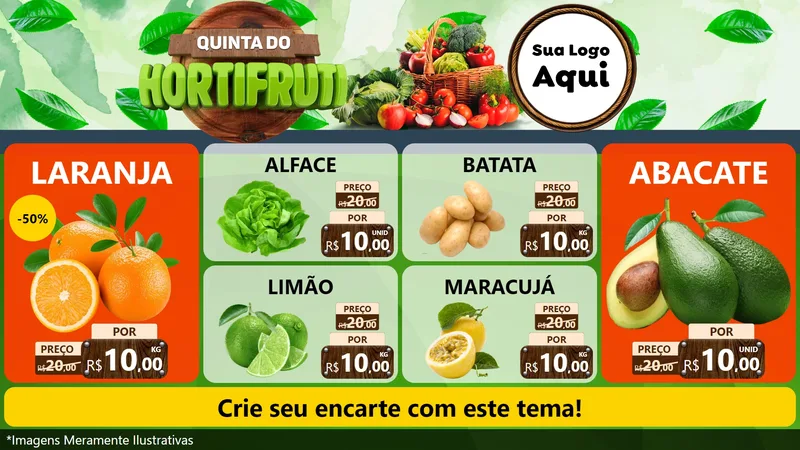 Modelo de TV para TV Horizontal com o tema Quinta do Hortifruti para Hortifrúti